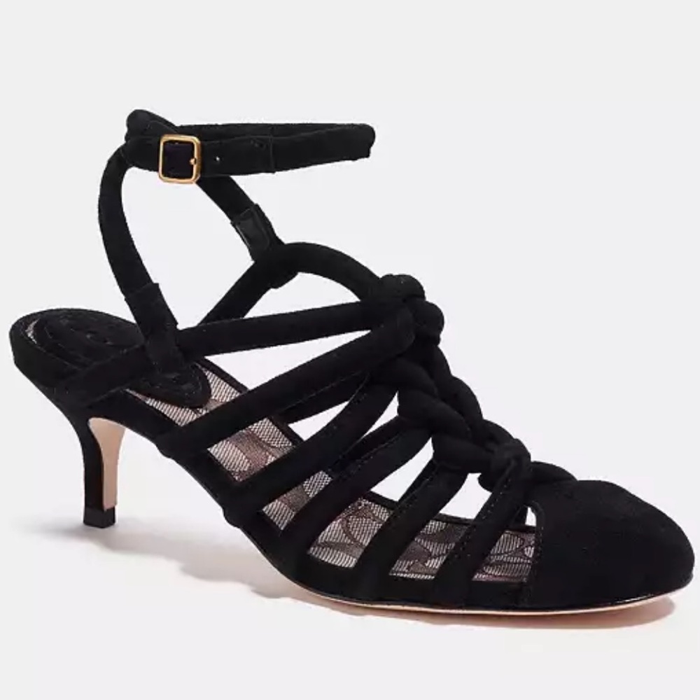 🌸COACH🌸 Black Suede Strappy Sandal Size: 5 - Picture 2 of 11